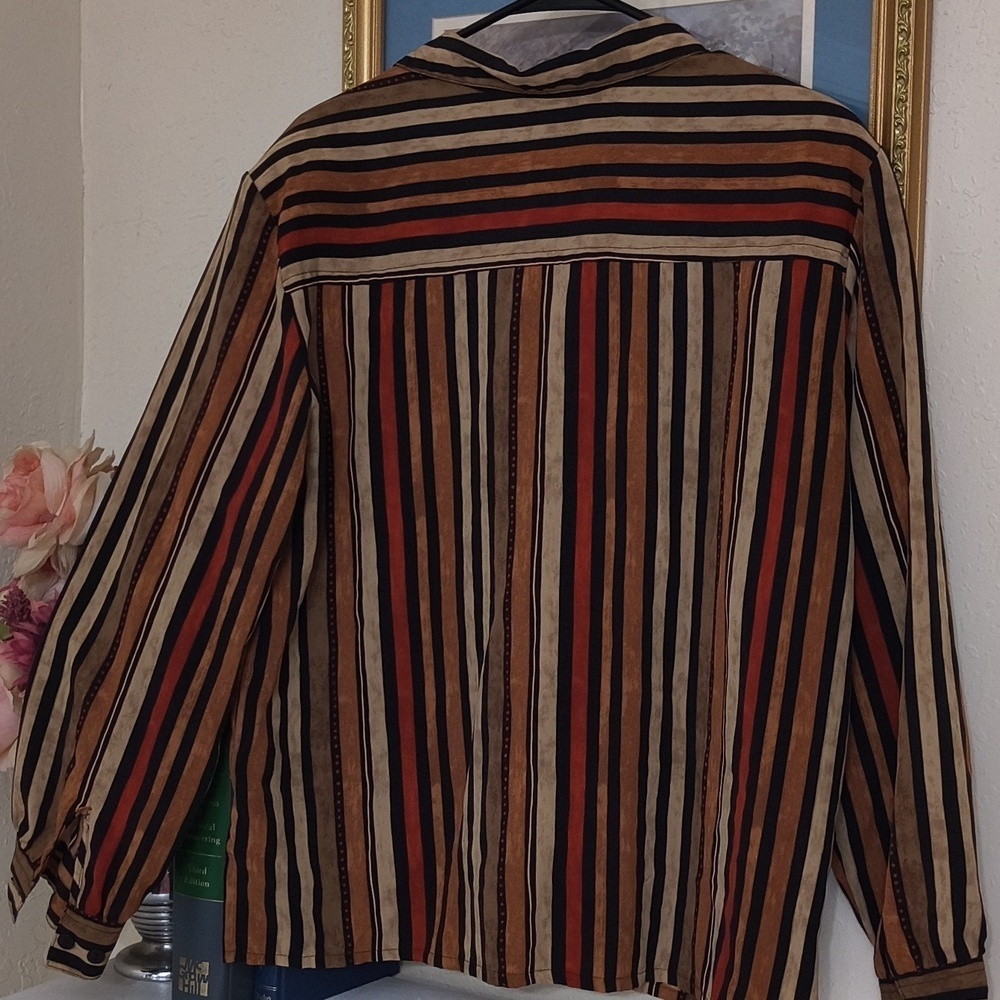 Vintage Contemporary Long Sleeve Button-Up Shirt Size Large Career Scandinavian - Picture 8 of 11